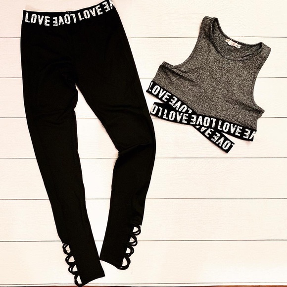 NWT Love Yoga Set Activewear Gym Athleisure - Picture 2 of 4